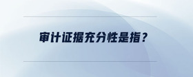 審計證據(jù)充分性是指？