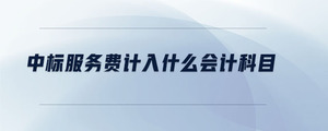 中標服務費計入什么會計科目