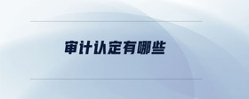 審計認定有哪些
