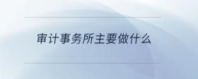 審計事務(wù)所主要做什么