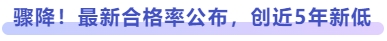 驟降！最新合格率