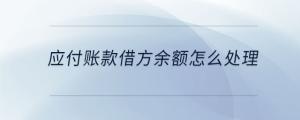 應(yīng)付賬款借方余額怎么處理