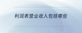 利潤(rùn)表營(yíng)業(yè)收入包括哪些